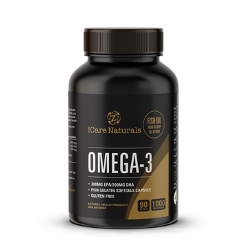 Omega 3 Fish Oil Supplements Canada - Halal, Fish Gelatin Softgel Capsule,  Gluten Free, EPA/DHA Supplement - 1000 mg - 90 softgel