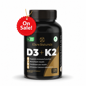 D3+K2 I Canadian-Made High Potency 1000 IU/120MCG - 120 Capsules - Helps Maintain Bone &amp; Teeth Health - With MK-7 For Best Results - Support Immune System - Vegan
