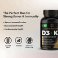 D3+K2 I Canadian-Made High Potency 1000 IU/120MCG - 120 Capsules - Helps Maintain Bone & Teeth Health - With MK-7 For Best Results - Support Immune System - Vegan
