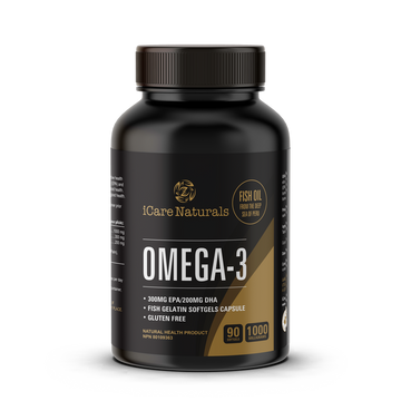 Omega 3 Fish Oil Supplements Canada - Halal, Fish Gelatin Softgel Capsule,  Gluten Free, EPA/DHA Supplement - 1000 mg - 90 softgel