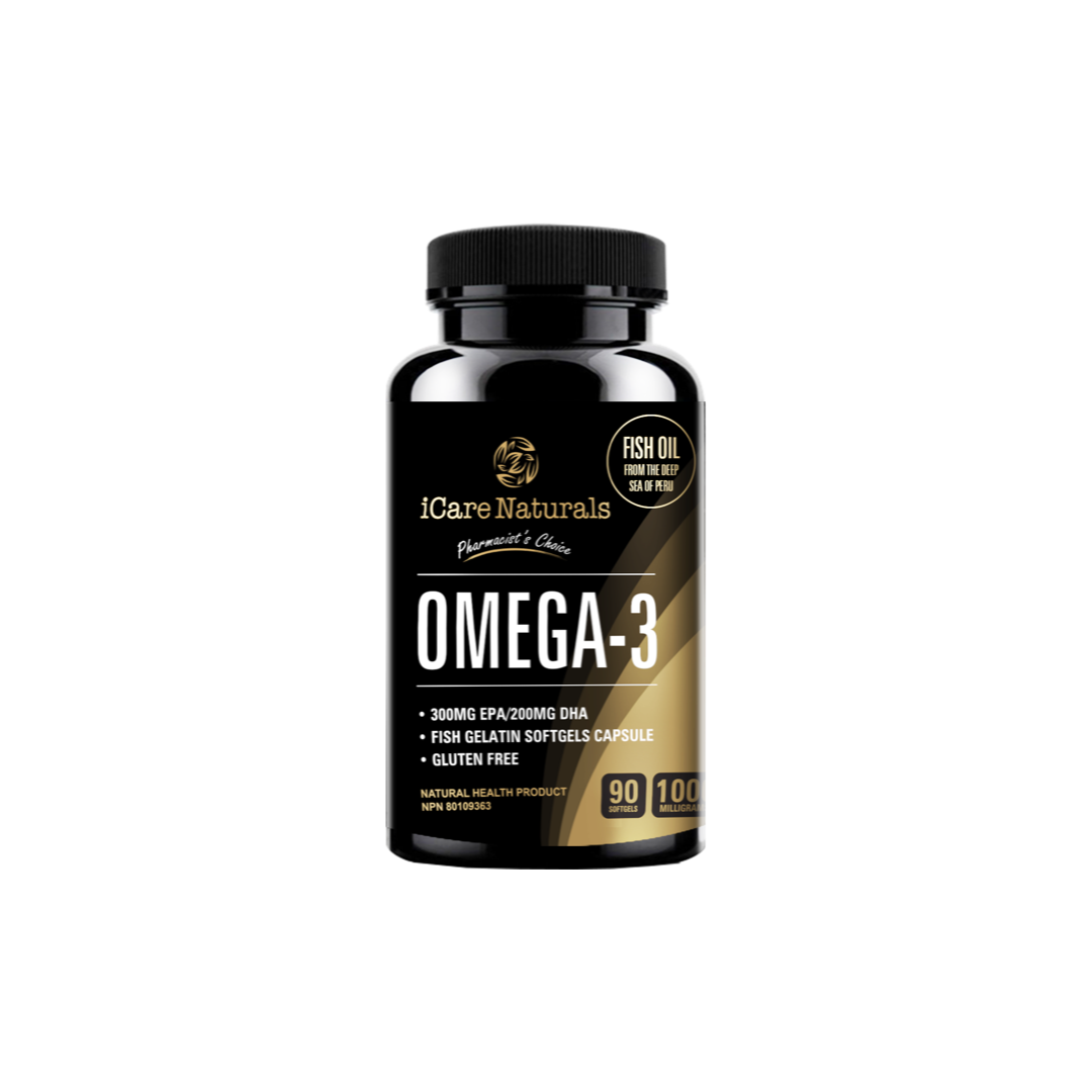 Omega 3 Fish Oil Supplements Canada - Halal, Fish Gelatin Softgel Capsule,  Gluten Free, EPA/DHA Supplement - 1000 mg - 90 softgel