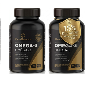 Omega 3 Fish Oil Supplements Canada - Halal, Fish Gelatin Softgel Capsule,  Gluten Free, EPA/DHA Supplement - 1000 mg - 90 softgel