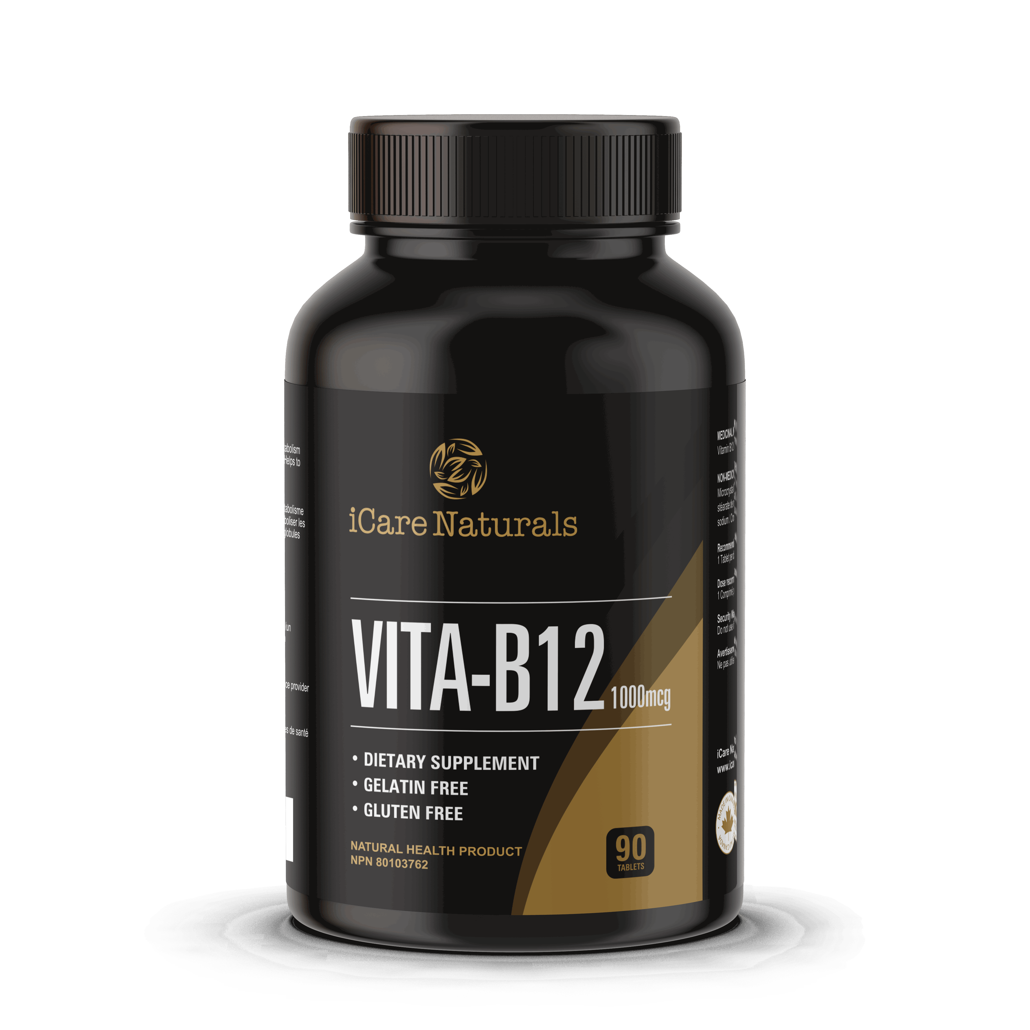 Vitamin B12 Supplement - 1000 mcg for Vegetarians, Gluten-Free, Halal