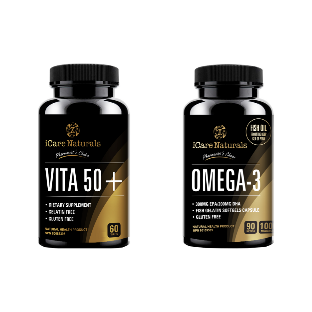 Vita 50 + Omega 3 Supplement Bundle