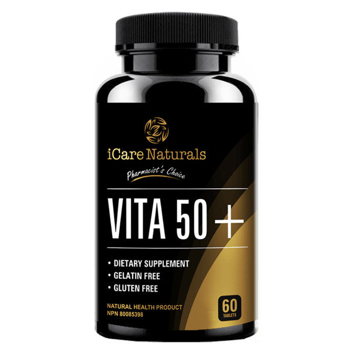 Vita 50+ - Multivitamins for 50+ - Halal, Vegetarian Friendly, Gluten-Free Multivitamin iCare Naturals 