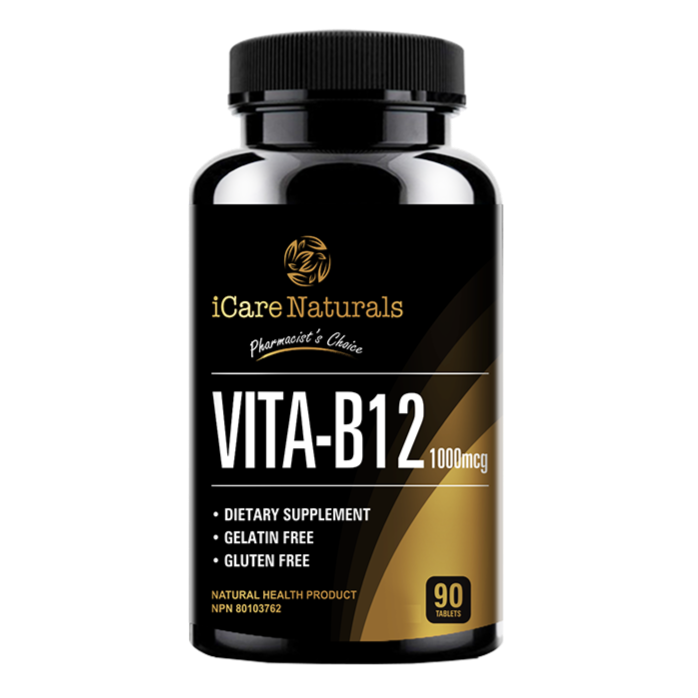 Vitamin B12 Supplement - 1000 mcg for Vegetarians, Gluten-Free, Halal - iCare Naturals